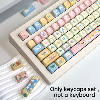 Pbt Keycap EOA Động Vật Mẫu Giáo Dễ Thương Nhiều Màu Sắc Keycap 5 Mặt Nhuộm Thăng Hoa Bàn Phím Cơ Keycap Cho Alice Thích Ứng Với 61 / 63 / 64 / 67 / 68 / 71 / 75 / 78 / 82 / 84 / 87 / 96 / 98 / 100 / 104 / 108