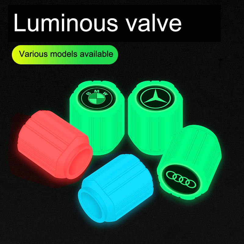 [Bộ 4 Miếng] Vỏ Van Dạ Quang Đa Năng Nhựa ABS