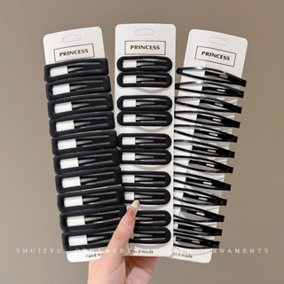 Bộ Kẹp Tóc Màu Đen Cho Người Phụ Nữ INS Kim Loại Đơn Giản Kẹp Bên Nổ Kẹp Bb Kẹp