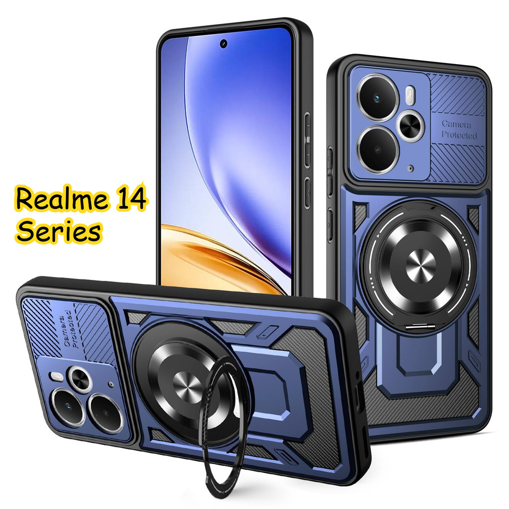 Hàng Mới Về Realme 14 5G 2025 Max 360° Xoay Vòng Đứng Từ Tính Ốp Lưng Điện Thoại Realme 14 14Pro 14x