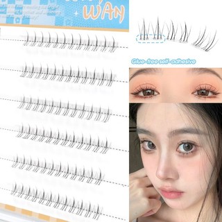 [3-5 ngày đến] Lông mi Wispy tự nhiên 0,5-0,7cm Thoải mái nhẹ, Lông mi giả dưới Miss Wan 6 hàng 36 cụm, Dễ dàng áp dụng Lông mi sợi tổng hợp có thể tái sử dụng cho bữa tiệc hàng ngày