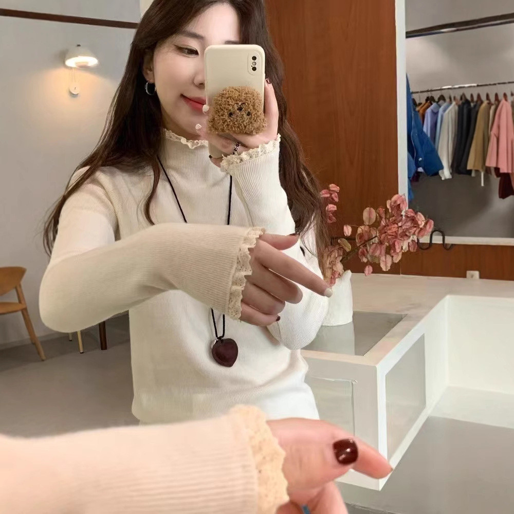 YAYUAN Áo len nữ dài tay áo lót mới màu hồng | BigBuy360 - bigbuy360.vn