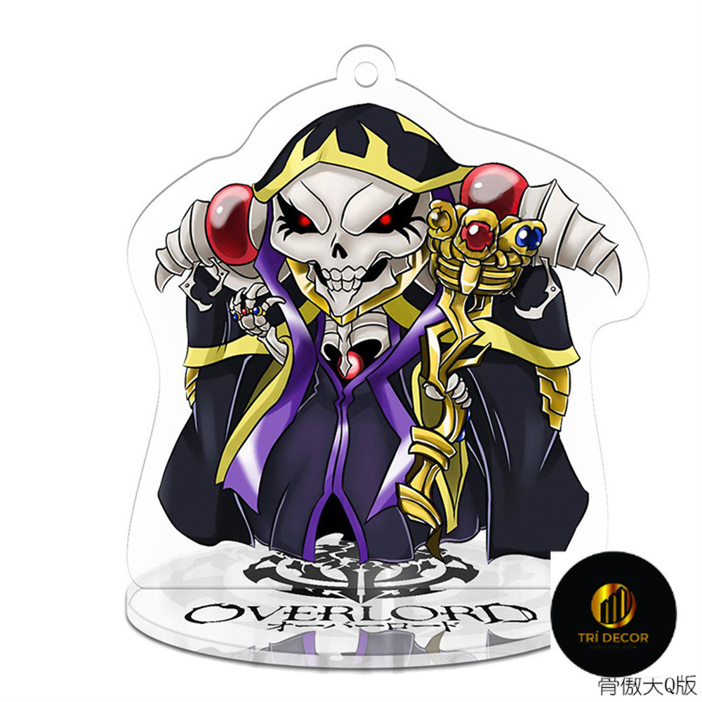 Móc Khoá, Mô Hình Standee Anime OVERLORD Nhân Vật Ainz Ooal Gown Chibi Trang Trí Bàn Học