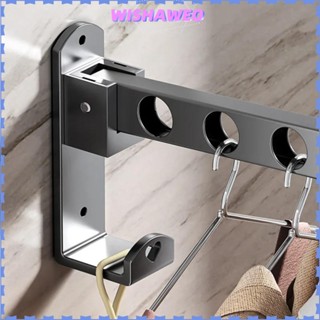 Móc treo lưu trữ WISHAWEO, Móc treo quần áo treo tường tủ quần áo gấp, Móc treo tường bền bỉ bằng thép không gỉ có thể thu vào tại nhà