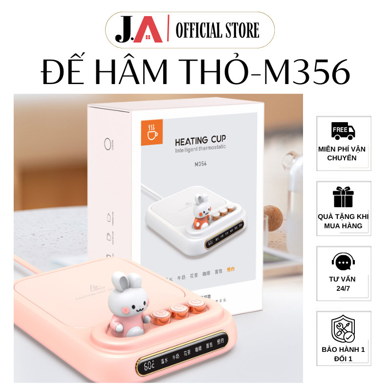 Đế Hâm M356 Hình Thỏ Dễ Thương, Máy Hâm Trà, Sữa, Chưng Yến Nhiệt Độ Tối Đa 80C, Gia Dụng Thông Minh