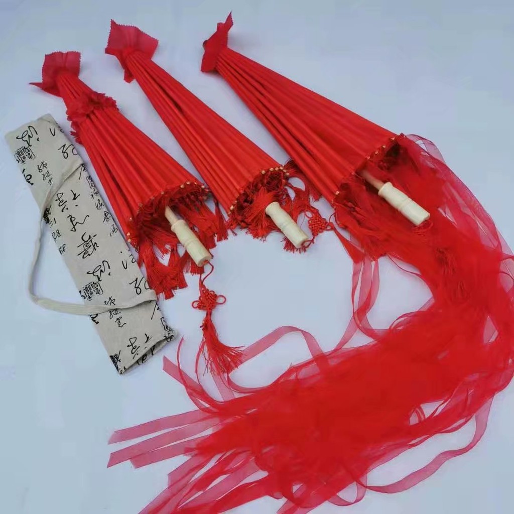 Ô dù màu đỏ thành phố hoa Ảnh ô dù tua rua cổ trang Hán phục cổ trang chụp ảnh ô đạo cụ phong cách c