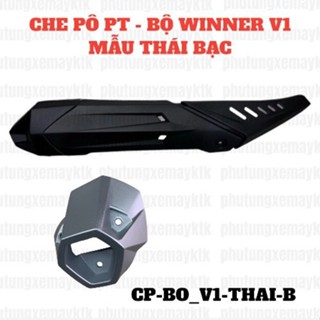  Combo bộ che pô Winner V1 mẫu Thái bạc đen – chắn nóng lên kiểu Thái đậm chất xe 
