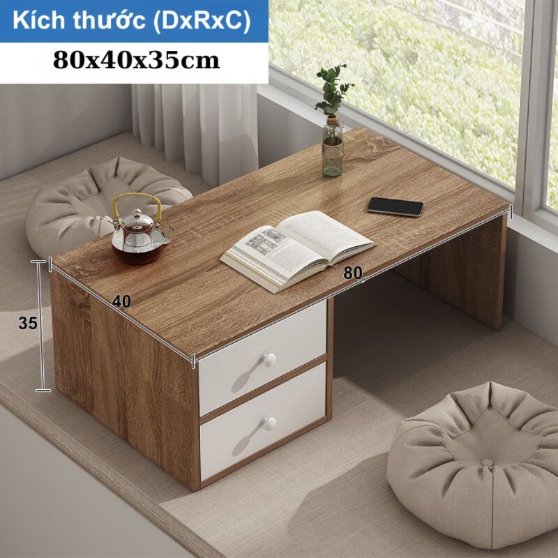 Bàn Trang Điểm Bệt 2 Ngăn Kéo ⚡ FREESHIP ⚡ Bàn Làm Việc, Bàn Đa Năng Ngồi Bệt Gỗ Nhiều Màu