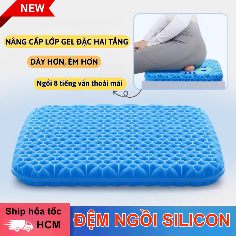Đệm Ngồi Gel Tổ Ong 3D Joful home Silicon Lót Ghế Ô Tô Văn Phòng Êm Ái Giảm Áp Lực Mông