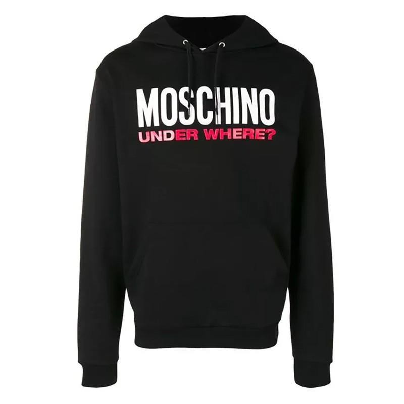 MOSCHINO Áo nỉ thể thao có mũ trùm đầu dài tay in hình gấu bông