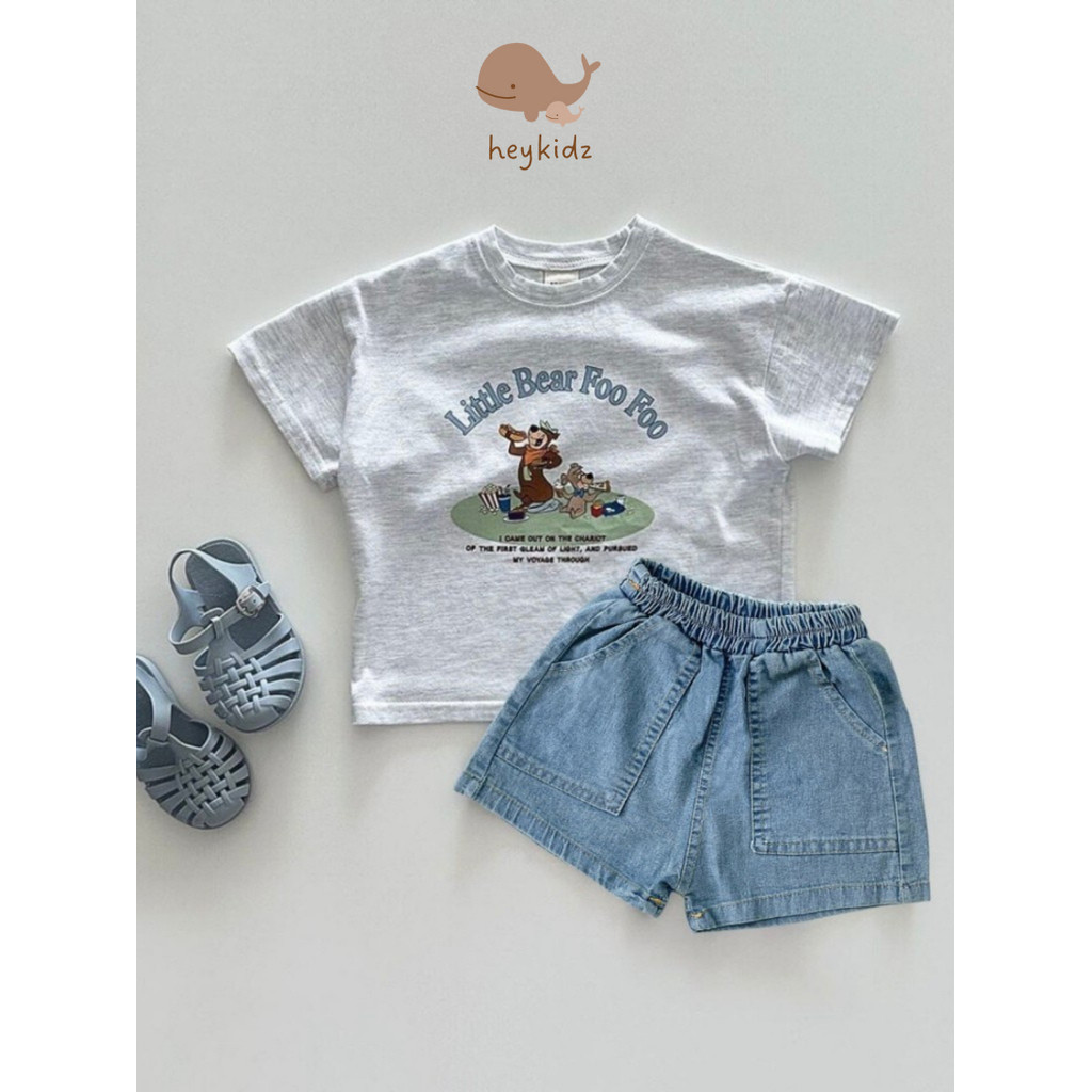 Quần Short Jean Mềm Mại Phong Cách Hàn Quốc Phối Túi Năng Động Cho Bé Trai Heykidz HQ301