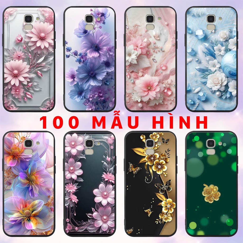 ốp lưng Samsung j6 2018 (j600) - in hình hoa lá cỏ bốn lá hoa hồng nhựa dẻo tpu bảo vệ camera chống 