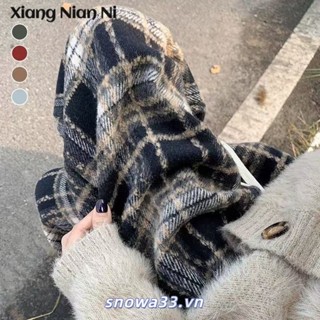 Xiang Nian Ni Len Kẻ Sọc Quần Nữ Mùa Thu Đông Lót Lông Cừu Mới Cao Cấp Kéo Quần Ống Rộng Thường Ngày