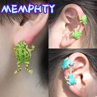MEMPHTY 1 Đôi Bông Tai Hình Ếch Vui Nhộn Bằng Kim Loại Thời Trang Dành Cho Nữ