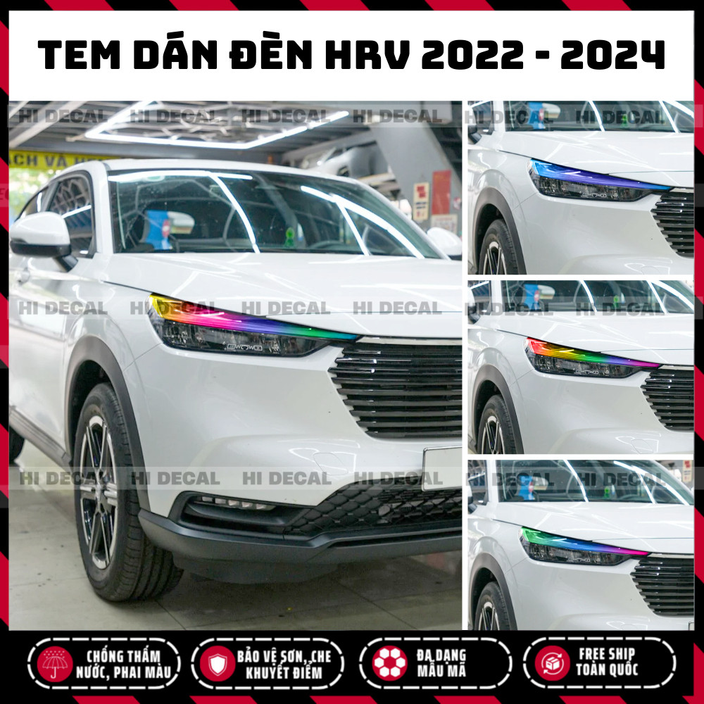 Tem dán đèn HRV 2022 2023 2024, decal trang trí đèn HRV chống nước bền màu