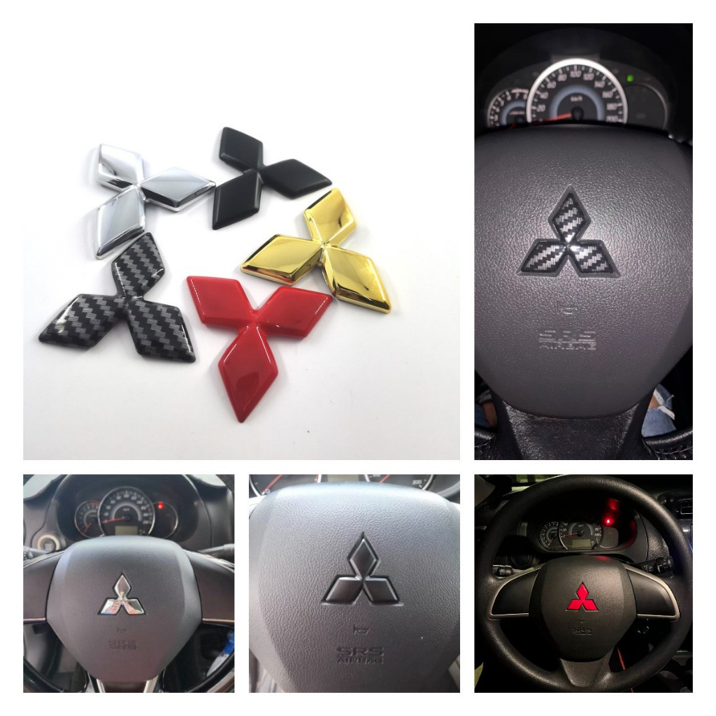1 X Nhãn dán biểu tượng vô lăng Logo MITSUBISHI ABS cho MITSUBISHI
