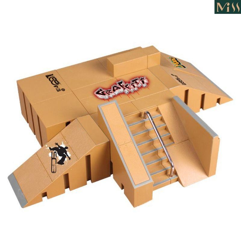 Miss * 8 Chiếc Skate Park Kit Ramp Parts Cho Tech Deck Fingerboard Mini Finger Skateboard