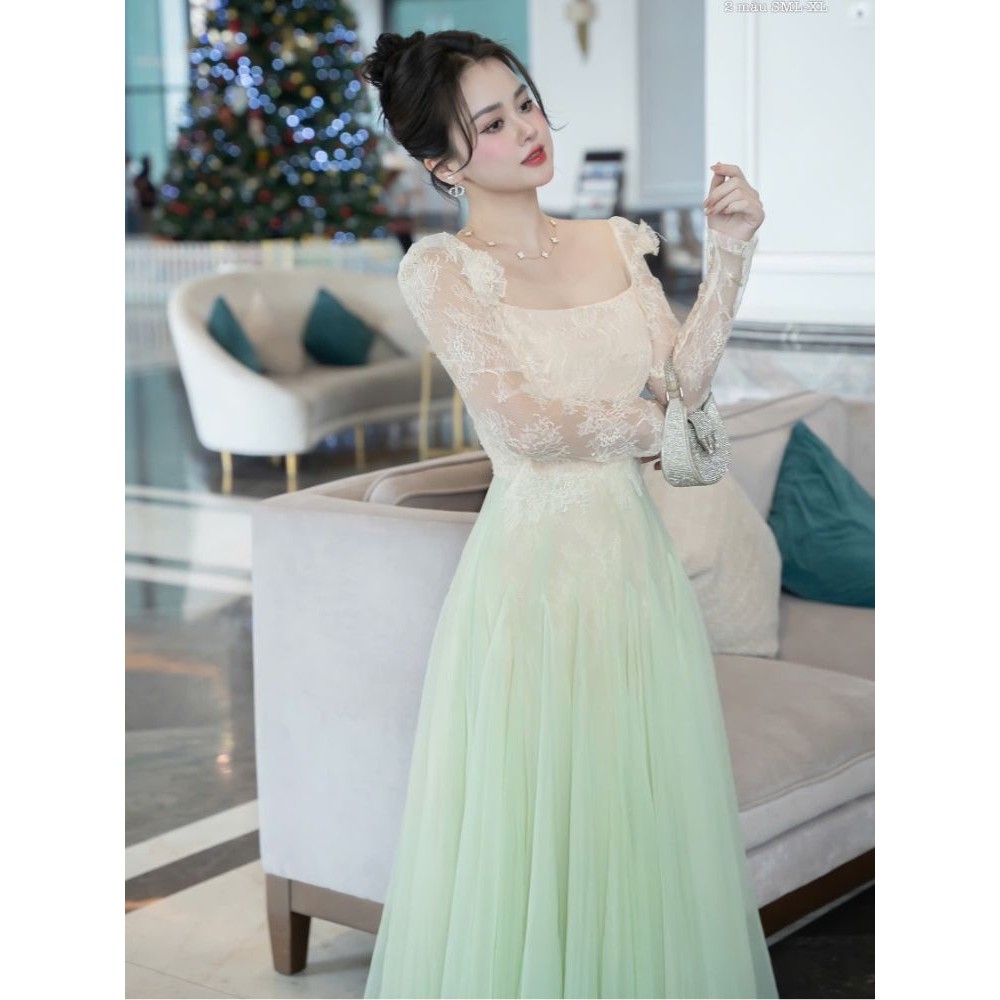 Đầm Dự Tiệc MAY I234 Dự Tiệc Cưới Lễ Tết Đi Bàn - Váy Tiểu Thư Dáng Dài Tay Dài Dự Tiêc Nữ Tính Chuẩ
