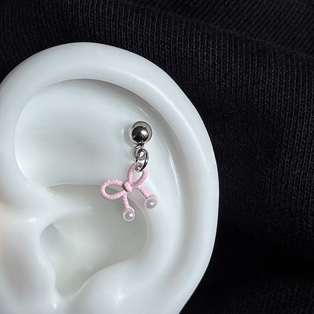 1 Bông tai ngọc trai bằng thép titan làm đẹp cho nữ