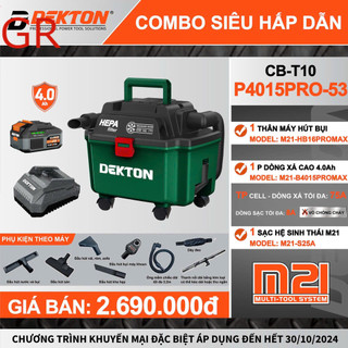 Máy Hút Bụi Dekton M21-HB16PROMAX Thể Tích 16L / Hút Khô OR Ẩm  / Motor Brushless / THIẾT BỊ MÁY MÓC