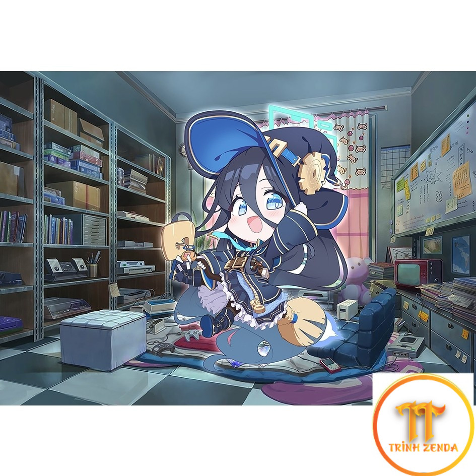 Móc Khóa Keyring 6cm Lưu Trữ Xanh (Blue Archive Arisu, Kei, Yuzu, Midori, Momoi) Chibi Chủ đề Hallow