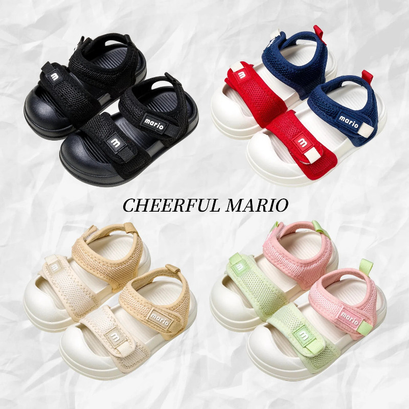 Cheerful Mario dép sandal cho bé trai vải thoải mái dép quai hậu velcro chống trượt siêu nhẹ cho bé trai bé gái
