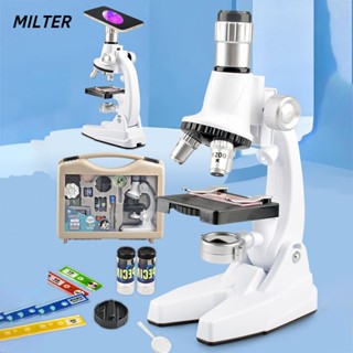  Kính hiển vi khoa học MILTER Kính hiển vi trẻ em 1200X Bộ dụng cụ thí nghiệm chiếu sáng HD chất lượng cao Quà tặng đồ chơi kính hiển vi bỏ túi 