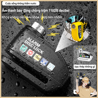 BCS Ổ Khoá Phanh Đĩa Xe Máy Báo Động Có Còi Hú Chống Trộm Alarm Disc Lock Chống Nước An Toán Chắc Chắn