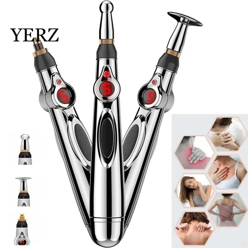 Bút châm cứu YERZ, Bút châm cứu điện tử an toàn bánh răng thứ 9, Dụng cụ ép 2 / 3 / 5 Đầu Châm cứu Kinh tuyến Năng lượng Cánh tay bút kinh tuyến
