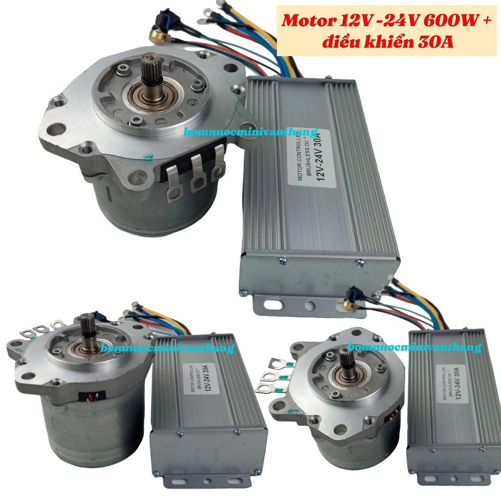 Bộ Động Cơ Điều Khiển Tốc Độ 500W 600W 800W 1000W | 16A 30A 45A 55A| Motor 12V | Motor 24V