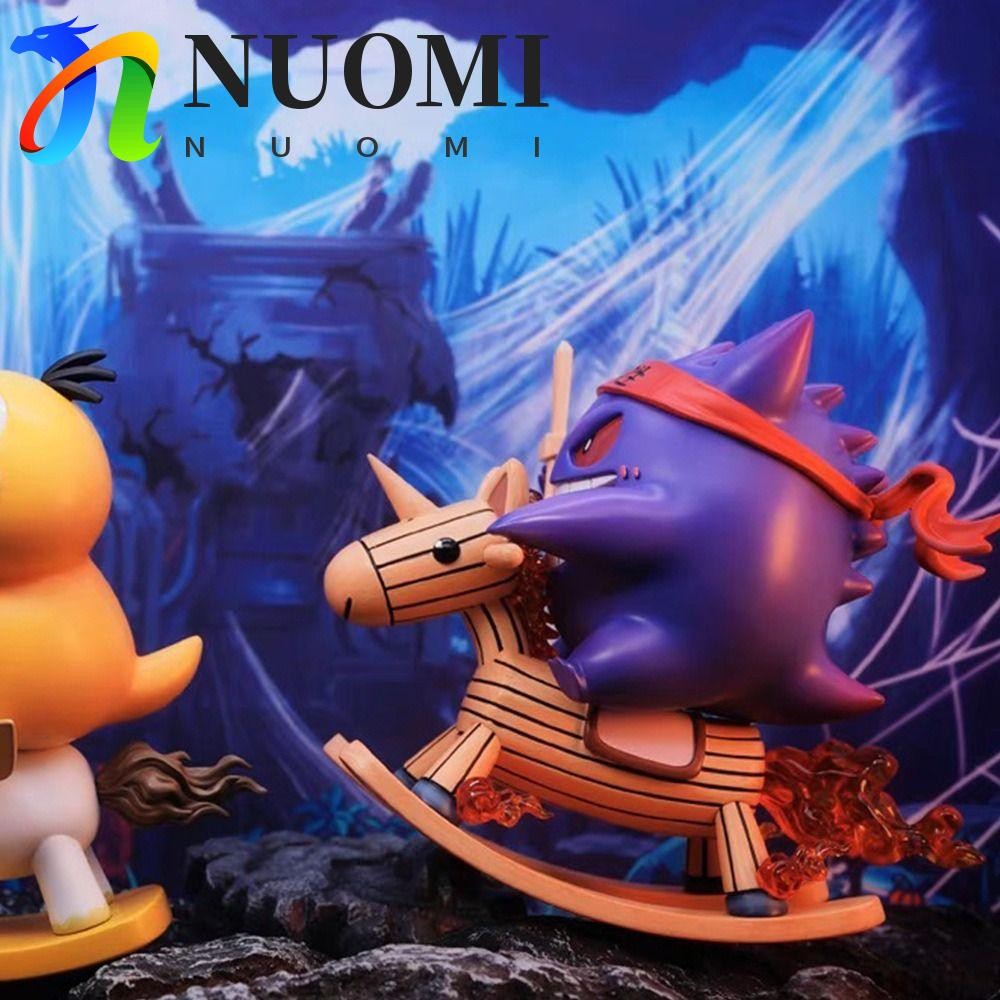 NUOMI Anime Nhân Vật Hành Động, Psyduck & Gengar Rocking Marco Pada Duck Anime Mô Hình Búp Bê, Hình 