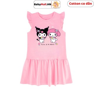 Váy cánh tiên bé gái hình Kuromi BABYMALL váy mùa hè cho bé chất cotton co dãn 4 chiều thoáng mát