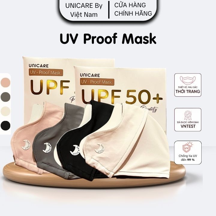 UNICARE COMBO 4 Chiếc Khẩu trang UV - Proof Mask Chống Tia UV Mềm Mịn Mát Thông Thoáng Cao Cấp