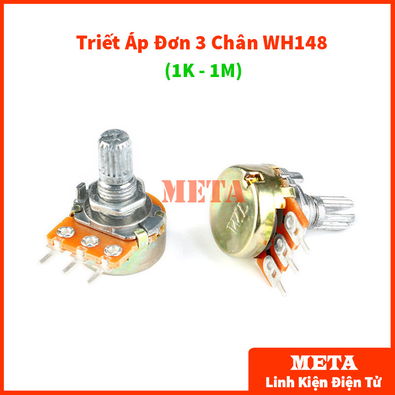 Triết Áp Đơn 3 Chân, Chiết Áp 3 Chân WH148 1K 2K 5K 10K 20K 50K 100K 500K 1M (Biến trở Volum, Núm vặ