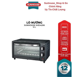 Lò nướng 10L Sunhouse SHD4206 - Công suất 800W - 4 chế độ nướng - Có hẹn giờ