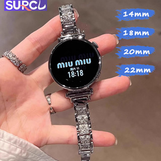 Dây đeo kim cương Bling 14mm 18mm 20mm 22mm Dây đeo bằng thép không gỉ cho HUAWEI watch GT 5 4 3 46mm 42mm 48mm 41mm Dây đeo cổ tay kim loại cho đồng hồ thông minh Samsung 7 6 44mm 40mm Vòng đeo tay nữ