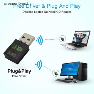 [Prosperityus1] Bộ chuyển đổi WiFi USB 600Mbps Bộ thu ngoài không dây 2.4 / 5.8Ghz RTL8821CU WiFi Dongle cho PC / Laptop / Desktop [VN]