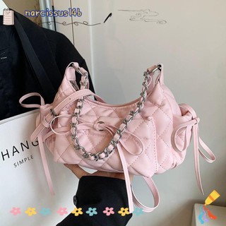 Túi Đeo Vai NARCISSUS1, Túi Nơ Thiết Kế Xếp Ly Nơ, Dây Đeo Có Thể Điều Chỉnh Thời Trang Lưới Thêu Da Pu Túi Đeo Ngang Nữ