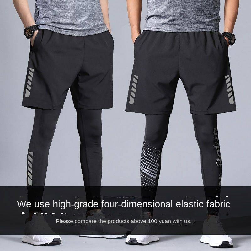 【Ready Stock】 Sports Tights Men's Leggings High Elastic for Basketball Training Quick-Drying Fitness