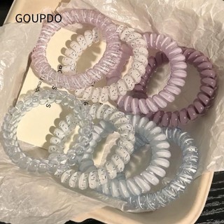 Goupdo 4 Dây Đeo Đầu Dây Điện Thoại, Dopamine Dot Mint Coconut Little Fresh Hair Rope Set, Mùa Hè Hàn Quốc Dây Buộc Tóc Trong Suốt Đuôi Ngựa Dây Đeo Cho Đầu Thịt Viên