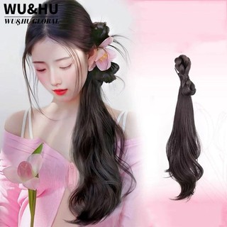  WU&HU  50cm Tóc Đuôi Ngựa Tóc Giả Dài Xoắn Thời Trang Tự Nhiên Với BB Clip Tổng Hợp Dệt Tóc Nối Dài Cho Nữ 