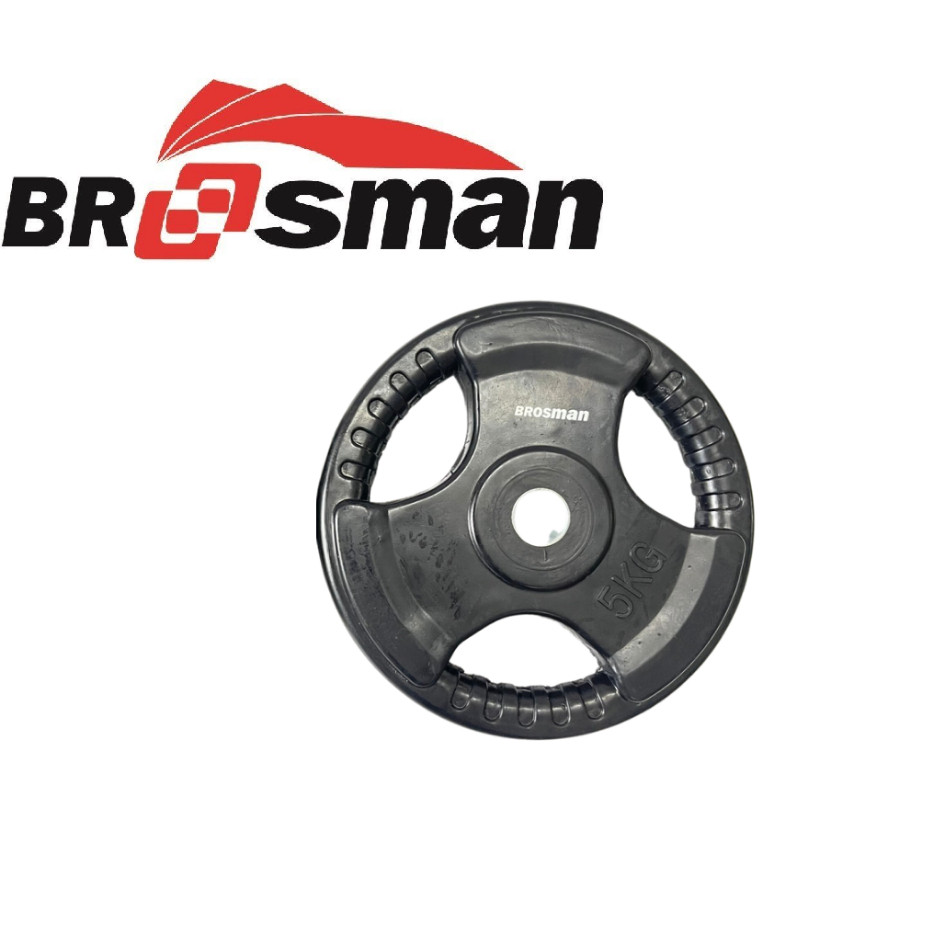 Tạ đĩa cao su cao cấp 5kg Brosman nhập khẩu chính hãng, Tạ bánh cao su 5kg, Tạ miếng cao su 5kg