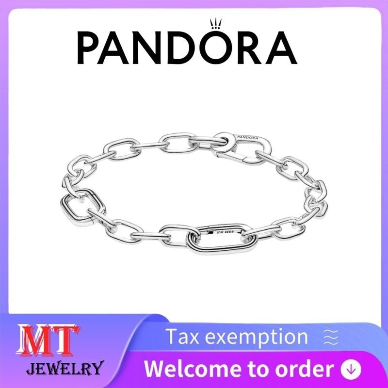 100% S925 bạc cặp đôi nữ Pandora trang sức DIY Pandora ME Vòng tay chuỗi liên kết nhỏ 599662C00