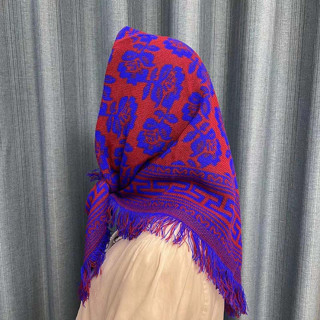 Khăn Vuông 90x90cm Cho Người Lớn Tuổi – Trùm Đầu, Quàng Cổ, Vải Len Dệt Kim Cao Cấp, Tua Rua Viền Đẹp (263)