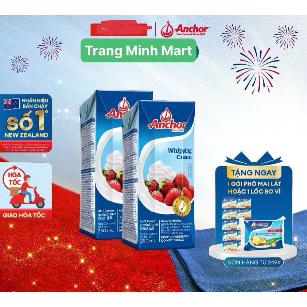 Kem Whipping cream hộp 250ml