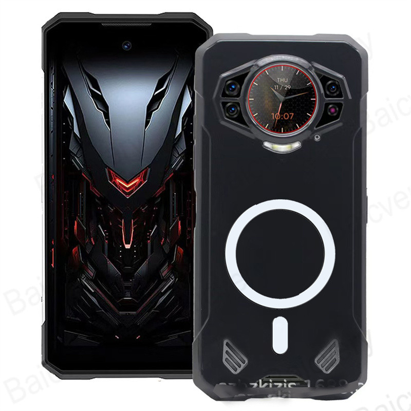 Vỏ Doogee S200X / Doogee S200 Vỏ trong suốt Vỏ điện thoại Hỗ trợ Bộ sạc không dây từ tính có giá đỡ