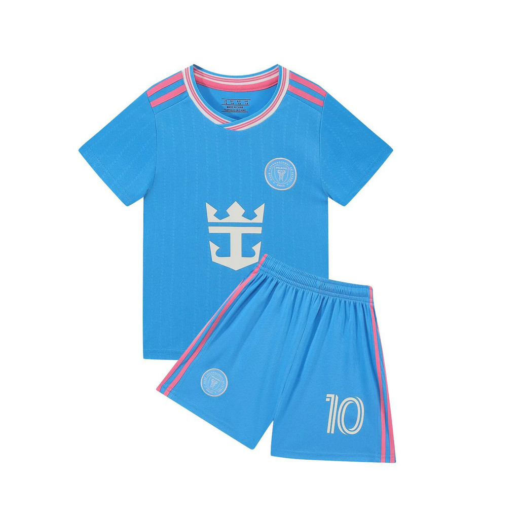 25-26 Mùa giải Inter Miami CF Sân khách thứ hai Messi Jersey dành cho trẻ em Mùa hè Áo bóng đá trẻ e