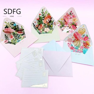 Thiệp chúc mừng bật lên hoa SDFG, Thiệp chúc mừng ngày lễ tình nhân được đóng dấu nóng 3D, Lãng mạn với phong bì Bưu thiếp Thiệp mời Ngày nhà giáo