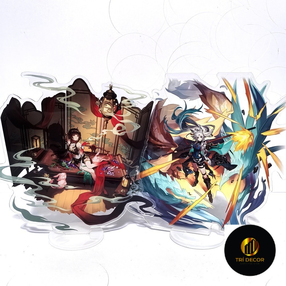 Móc Khoá, Mô Hình Standee Game Honkai Star Rail Nhân Vật Aventurine Feixiao Yunli Trang Trí Bàn Học