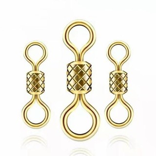 Vòng Số 8 Khóa Link Chống Xoắn Khóa Buộc Trục Câu Đài Chất Lượng - 2 Vòng Vàng Thân Xoăn